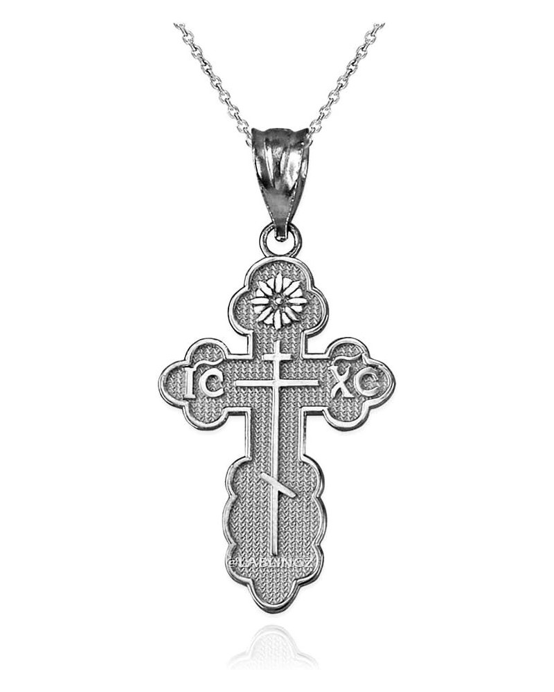 Sterling Silver Eastern Orthodox St. Olga Cross Pendant Necklace 22" Necklace $22.79 Necklaces