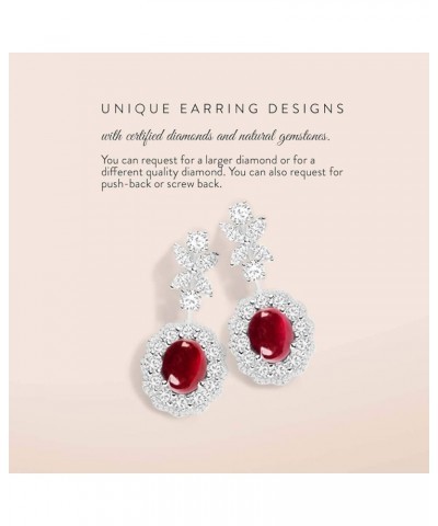 Natural and Certified Round Gemstone Solitaire Petite Earrings in 14K Solid Gold |0.61 Carat Earrings for Women Garnet Sterli...