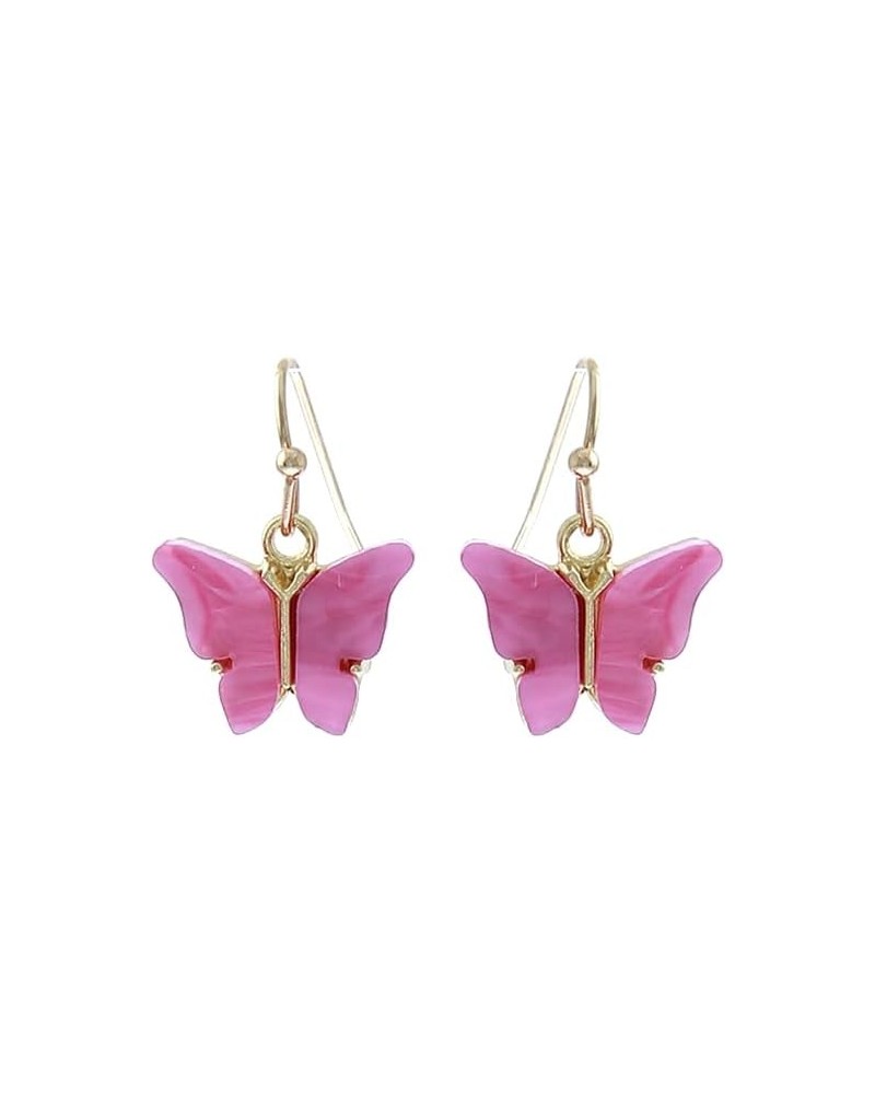 Bohemian Boho Butterfly Drop Dangle Earrings for Women – Beautiful Pastel Colors – Delicate – Dainty - Gift Box Included Rose...