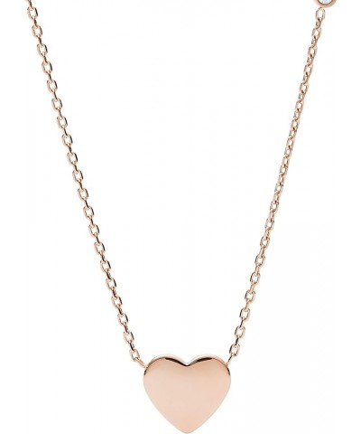 Women's Plated Stainless Steel Engravable Personalized Gift Pendant Chain Necklace for Women Rose Gold Rose Gold Small Heart ...