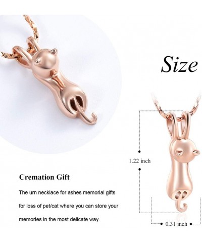 Pet Cremation Jewelry for Ashes Memorial Ash Jewelry Keepsake Cat Urn Pendants for Animal Ashes Necklace Rose Gold $9.67 Neck...