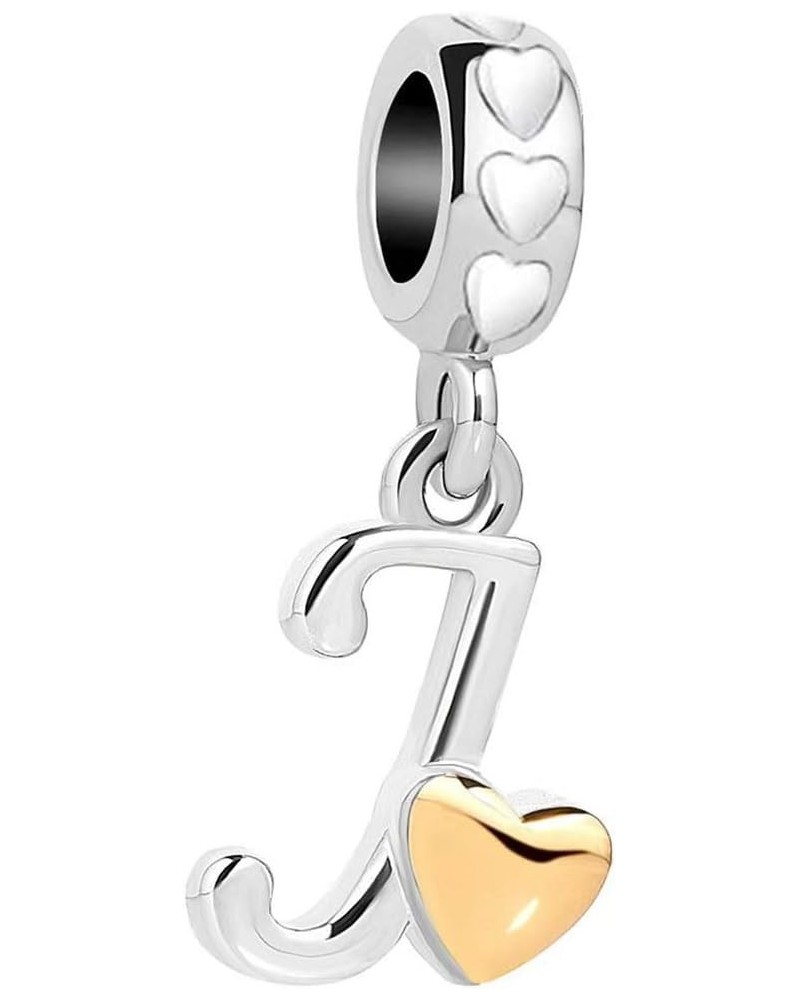 Gold Love Heart A-Z Letter Initial Charms Compatible with Pandora Bracelets Alphabet Gift Her Women Girls Mom Birthday Christ...