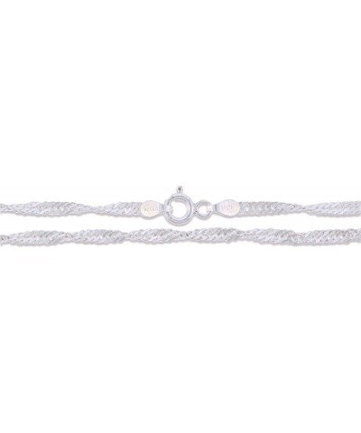 Sterling Silver Singapore Rope Chain 925 Italy Twisted Curb Necklace 2.4mm Length 20 Inches $6.59 Necklaces