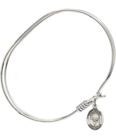 Oval Eye Hook Bangle Bracelet w/St. Gianna Beretta Molla in Sterling Silver 7.0 Inches $37.39 Bracelets