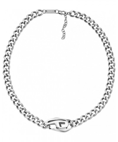 All-Gender Stainless Steel Chain Necklace Silver D-Logo $61.93 Necklaces