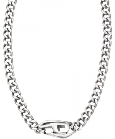 All-Gender Stainless Steel Chain Necklace Silver D-Logo $61.93 Necklaces