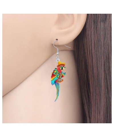 Cute Acrylic Parrot Earrings Macaws Dangle Jewelry for Women Girls Jimmy Buffett Vacation Gifts Hawaii A $6.62 Earrings