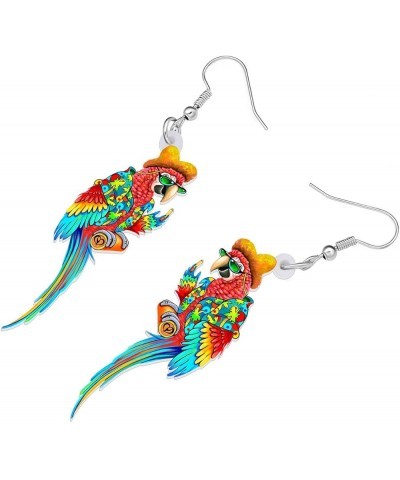 Cute Acrylic Parrot Earrings Macaws Dangle Jewelry for Women Girls Jimmy Buffett Vacation Gifts Hawaii A $6.62 Earrings