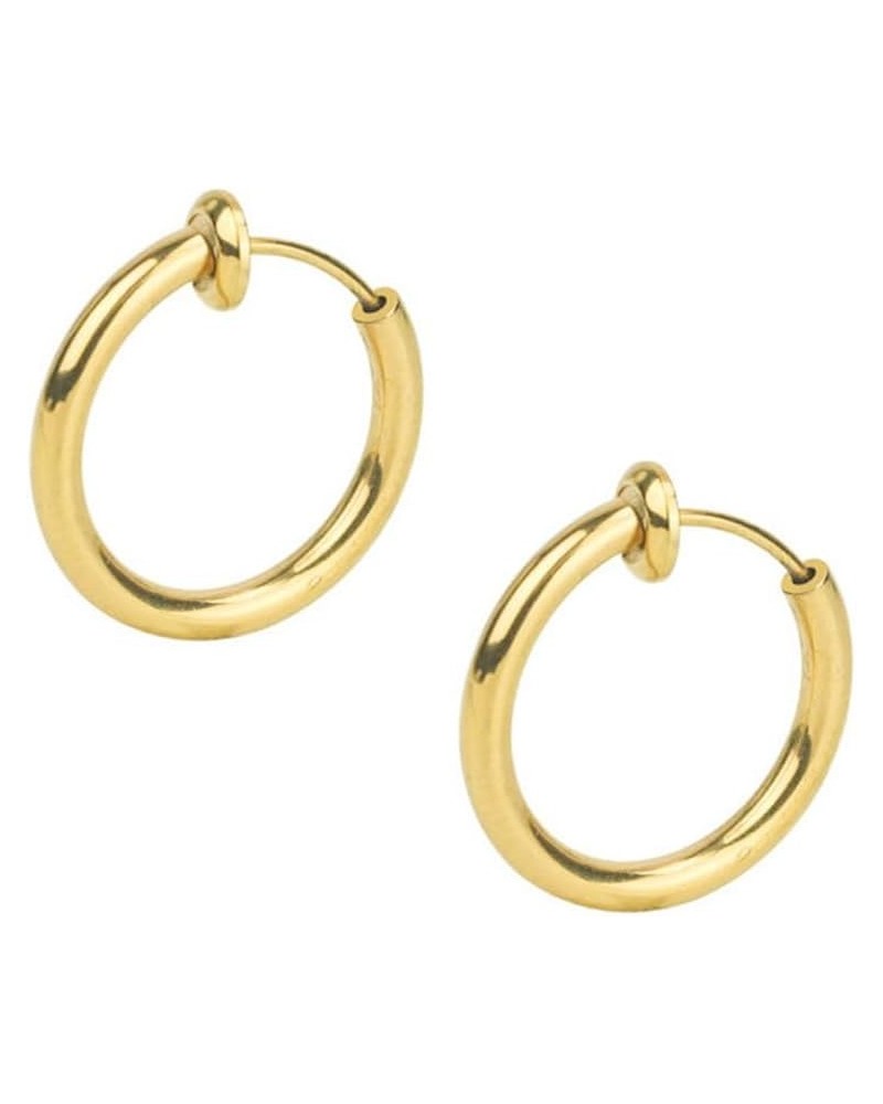 Clip On Hoop Earrings for Women - Silver and Gold-Tone Brass Spring Hoops for Non-Pierced Ears $7.13 Earrings