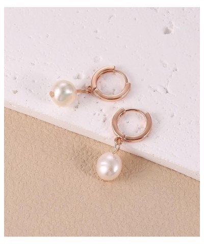 Pearl Drop Earrings for Women Girls,Gold Pearl Hoop Earrings Dangle Earrings, Silver Baroque Pearl Earrings Dangling Teardrop...