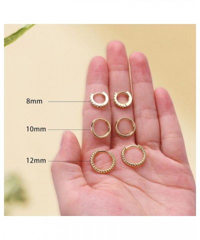 3 Pairs Small Hoop Earrings for Women, 14K Gold plated Hoop Huggie Earrings for Men, Tiny Huggie Hoop Earrings Set, Hypoaller...