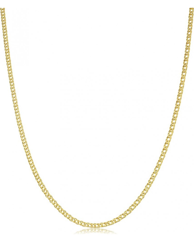 14k Yellow Gold 2 mm Diamond Weave Chain Pendant Necklace For Women (16, 18, 20, 22, 24, or 26 inch) 16 inch $48.15 Necklaces