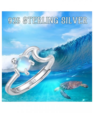 Animal Ring 925 Sterling Silver Elephant Fox Mermaid Snake Turtle Open Ring Ocean Wave Tree of Life Adjustable Ring Animal Je...