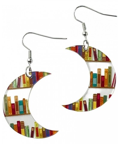 Cute Cat Dog Book Earrings Acrylic Bookcase Dangle Earrings for Book Lovers Gift Graduation Teacher's Day Appreciation Back T...