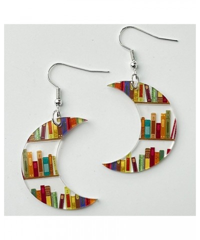 Cute Cat Dog Book Earrings Acrylic Bookcase Dangle Earrings for Book Lovers Gift Graduation Teacher's Day Appreciation Back T...