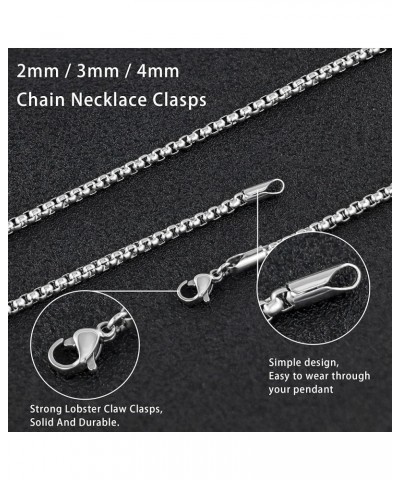 Square Rolo Chain Necklace Stainless Steel Round Box Necklace for Men & Women 3mm Wide 20 Inches $11.81 Necklaces