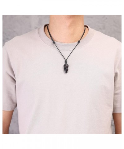 Protection Lucky Amulet Stone Fox Pendant Necklace Black Obsidian $10.80 Necklaces