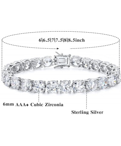 925 Sterling Silver 2-7mm Cubic Zirconia Classic Tennis Bracelet | White Gold Bracelets for Women | Size 6-8.5 inches 6 mm-7....