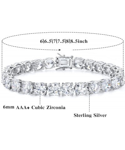 925 Sterling Silver 2-7mm Cubic Zirconia Classic Tennis Bracelet | White Gold Bracelets for Women | Size 6-8.5 inches 6 mm-7....