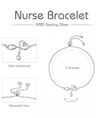 Sterling Silver Stethoscope Bracelet Embellished with Crystals from Austria Medical Jewelry for Doctor Nurse Medical Student ...