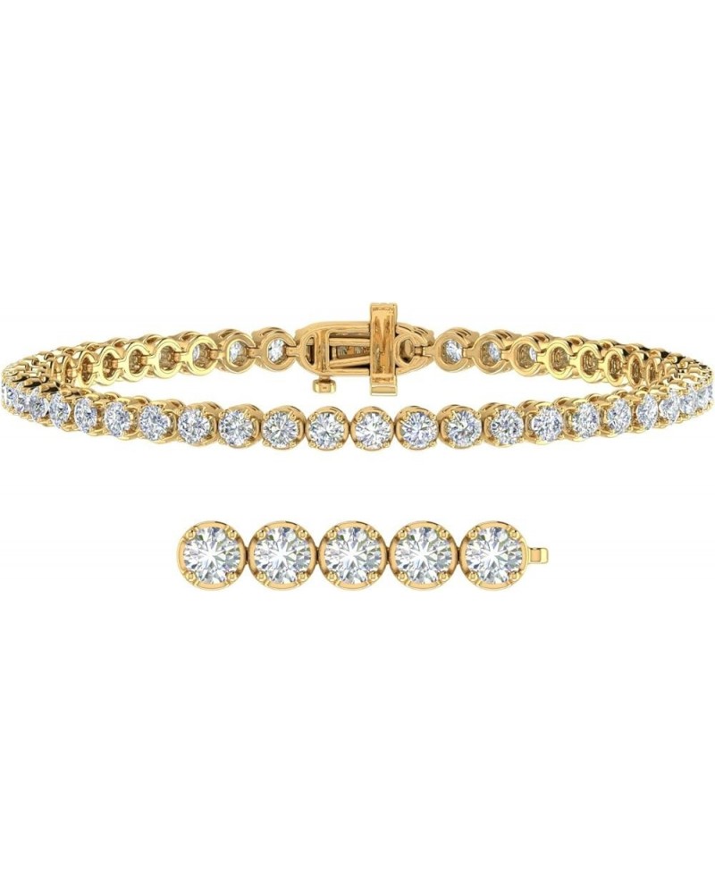 1 to 6 Carat Diamond Tennis Bracelet in 14K Gold (7 Inch) (I1-I2 Clarity) Yellow Gold 5.0 carats $397.65 Bracelets