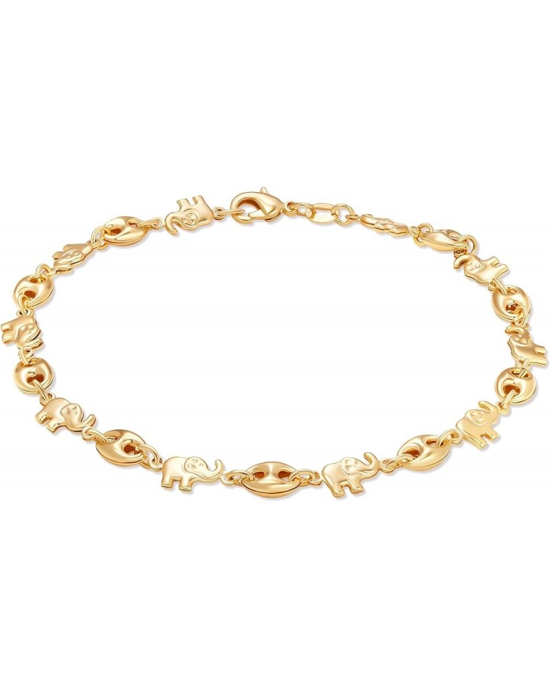 18K Gold Plated Elephant Anklet For Women - Made In Brazil Mariner Elephant $10.39 Anklets