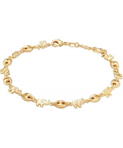 18K Gold Plated Elephant Anklet For Women - Made In Brazil Mariner Elephant $10.39 Anklets