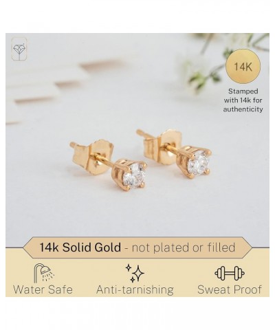 IGI Certified 1/4-2 Carat Lab Grown Diamond Stud Earrings in 14k Gold with 4-Prong Setting | Real Diamond Earrings for Women ...