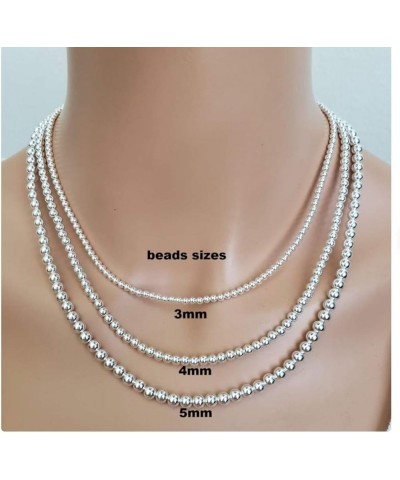 Authentic Sterling Silver Cute Dainty 1mm 2mm 3mm 4mm Beaded Ball Chain Necklace Tarnish Resistant Hypoallergenic Nickel Free...