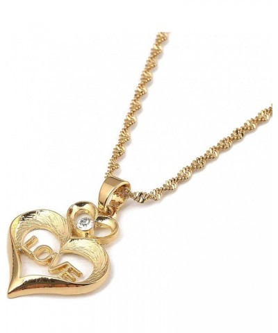 Initial Love Heart Pendant Necklace Earring Set Lover Gift with Rhinestone Engraved pendant necklace $8.24 Jewelry Sets