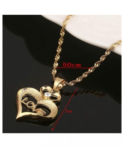 Initial Love Heart Pendant Necklace Earring Set Lover Gift with Rhinestone Engraved pendant necklace $8.24 Jewelry Sets