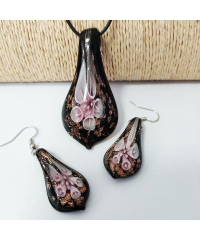 Glass Water Drop Shape Glaze Spiral Dangle Earrings Lampwork Handmade Glass Bead Geometric Earrings for Women Jewelry Flower ...