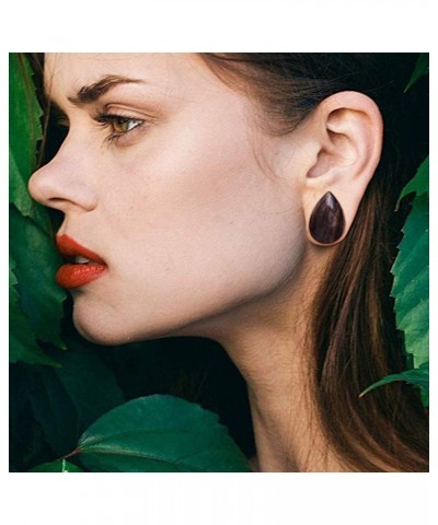 Natural Sophistication: Organic Sono Wood Tear Drop Shape Double Flared Saddle Gauge Plug - Elevate Your Ear Game with Earthy...