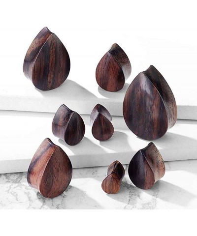 Natural Sophistication: Organic Sono Wood Tear Drop Shape Double Flared Saddle Gauge Plug - Elevate Your Ear Game with Earthy...