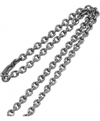 Vintage Black 925 Sterling Silver Anchor Chain Necklace Diamond-cut Cable Link Chain for Men Women 3/4mm 45-80cm 3mm 45.0 Cen...