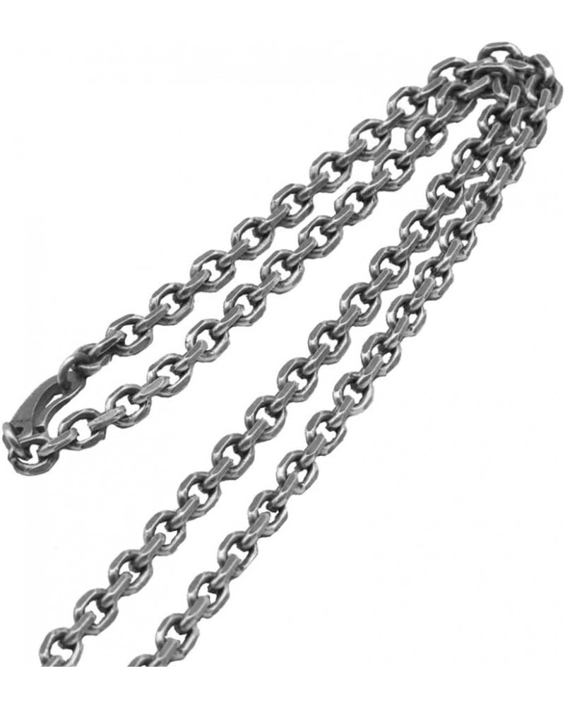 Vintage Black 925 Sterling Silver Anchor Chain Necklace Diamond-cut Cable Link Chain for Men Women 3/4mm 45-80cm 3mm 45.0 Cen...