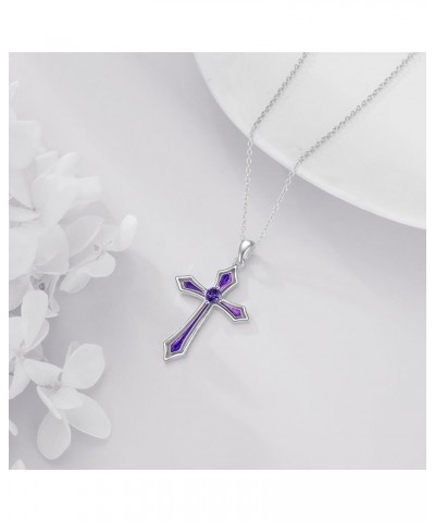 Cross Necklace for Women Men 925 Sterling Silver 5A CZ Birthstone Necklaces for Teen Girls Gifts for Christmas, Birthday or A...