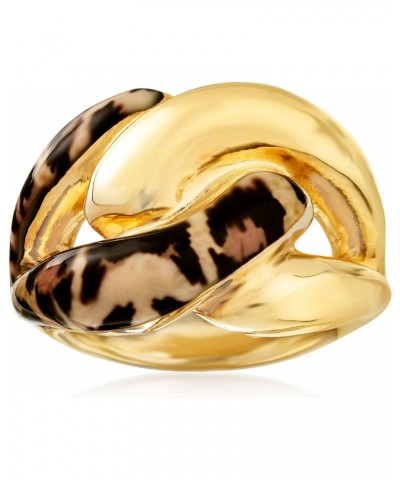 Italian Leopard-Print Enamel Link Ring in 18kt Gold Over Sterling $30.85 Rings