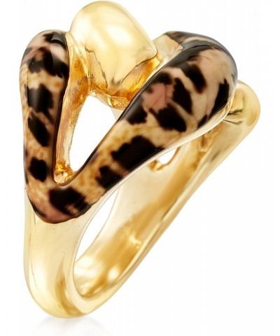 Italian Leopard-Print Enamel Link Ring in 18kt Gold Over Sterling $30.85 Rings