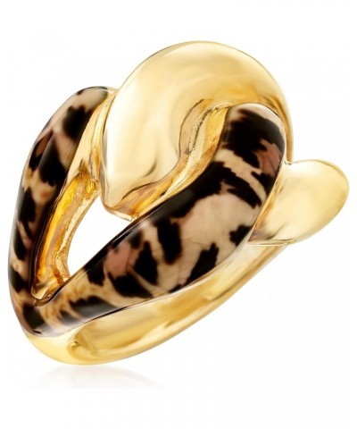 Italian Leopard-Print Enamel Link Ring in 18kt Gold Over Sterling $30.85 Rings