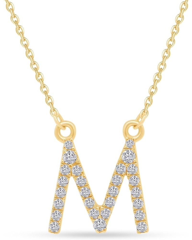 Lab Created Moissanite Initial Necklace for Women, 925 Sterling Silver Letter A-Z Necklace with 14K Gold Plating, Christmas M...