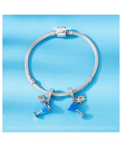 Coffee Cup Charm Sterling Silver Coffee Mug Charm I Love Coffee Charm Bracelet Bead fit Pandora Bracelets Blue $12.76 Bracelets