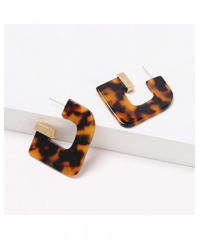 Women Acrylic Geometric Big Earrings Leopard Print Resin Statement Earrings Wedding Statement Earrings Blue $9.49 Earrings