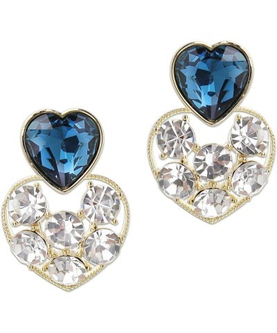 Rhinestone Double Hearts Dangle Valentine earrings for Women Teen Girls – Sparkly Crystal Cubic Zirconia love Heart Drop Dang...