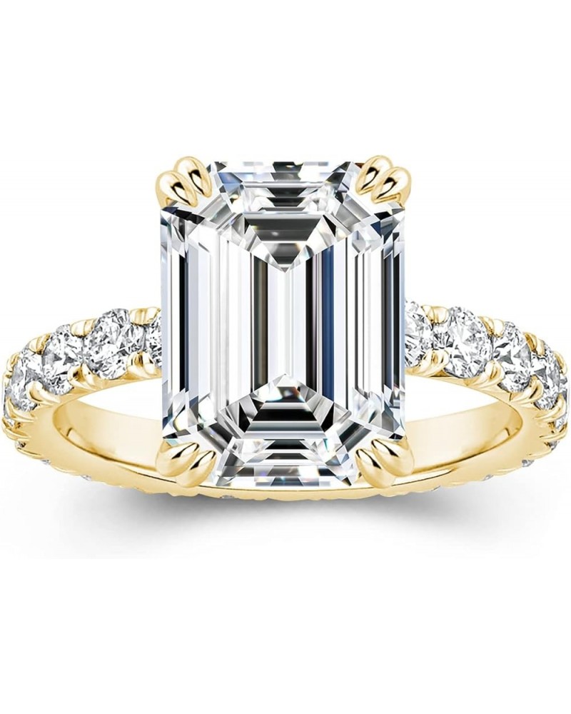 Radiant/Emerald Cut Engagement Ring,Simulated Ring,18K White/Yellow Gold Plated 925 Silver Promise Ring 6.5 Style A $19.80 Rings