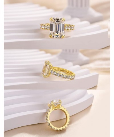 Radiant/Emerald Cut Engagement Ring,Simulated Ring,18K White/Yellow Gold Plated 925 Silver Promise Ring 6.5 Style A $19.80 Rings