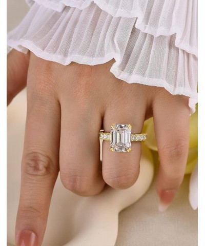 Radiant/Emerald Cut Engagement Ring,Simulated Ring,18K White/Yellow Gold Plated 925 Silver Promise Ring 6.5 Style A $19.80 Rings