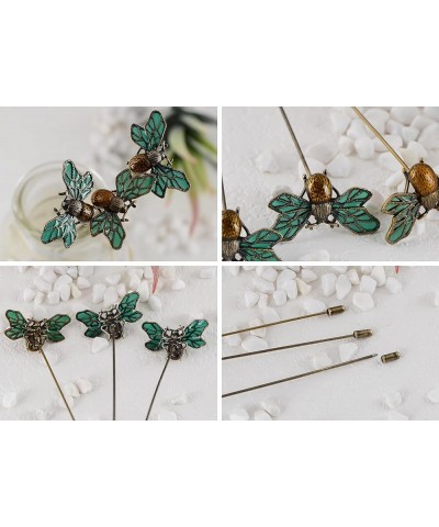 Women's Flower Crystal Rhinestone Hat Pin - Long Handle Halloween Insect Spider Jewelry Set Starfish Bee Lapel Stick Pack of ...