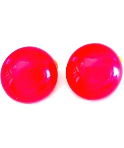 Clip-on Earrings Gumdrop Jelly Round Earrings Assorted Colors 1 inch Pink $9.62 Earrings