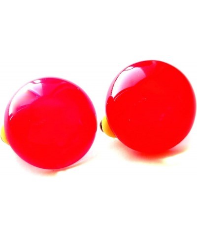 Clip-on Earrings Gumdrop Jelly Round Earrings Assorted Colors 1 inch Pink $9.62 Earrings